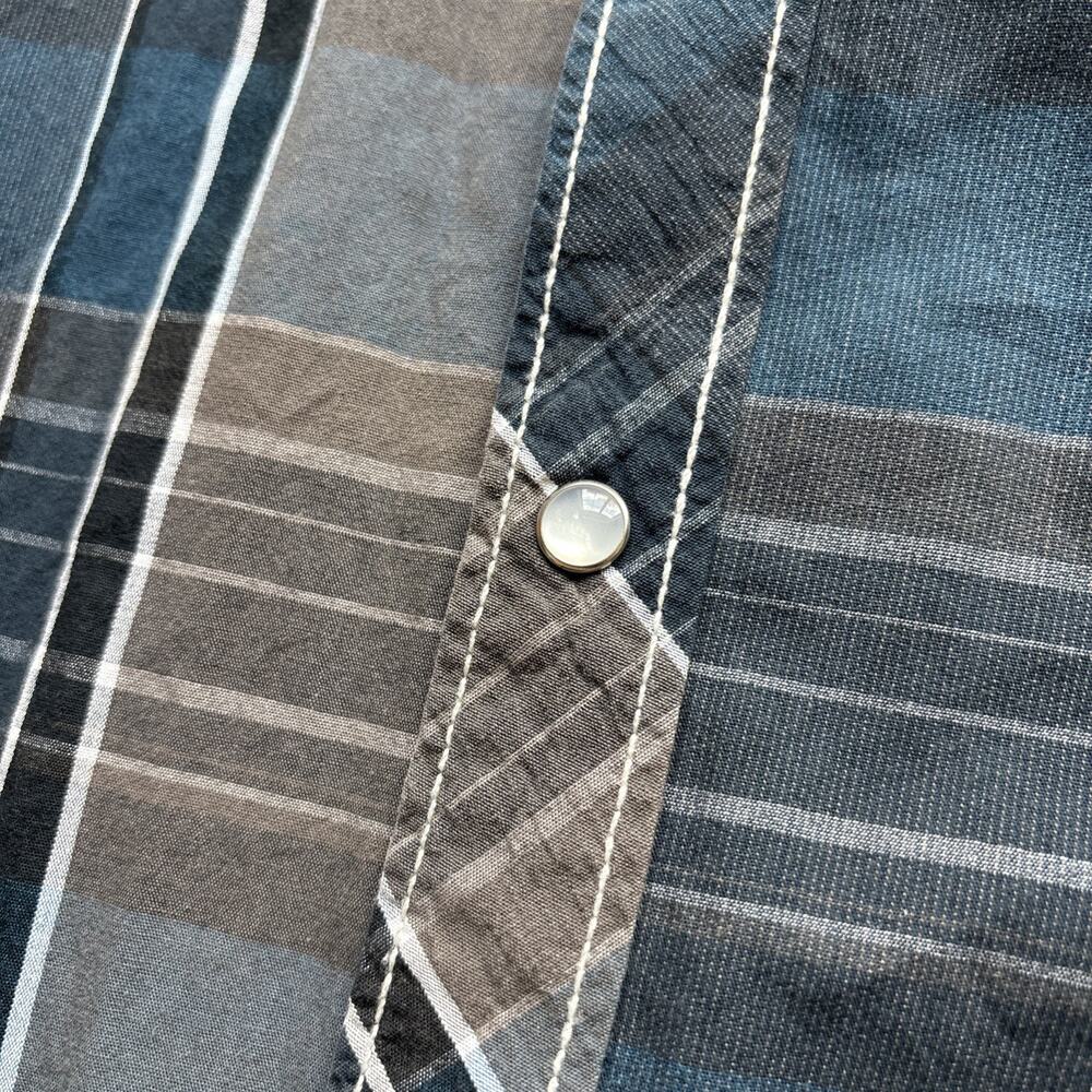 Supply Company USA Men XXL Long Sleeve Western Plaid Pearl Snap Rodeo Stitching - Picture 10 of 14